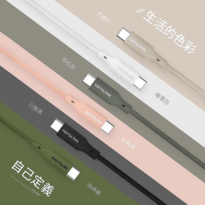 TOTOLINK Type-C 1M 240W 強化編織 快充傳輸線 充電線 5A  安卓 iPhone15 平板小筆電
