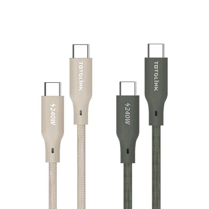 TOTOLINK Type-C 2M 240W 強化編織 快充傳輸線 充電線 5A  安卓 iPhone15 平板/筆電