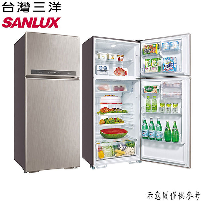 SANLUX台灣三洋 480公升1級能效變頻雙門冰箱 SR-C480BV1B