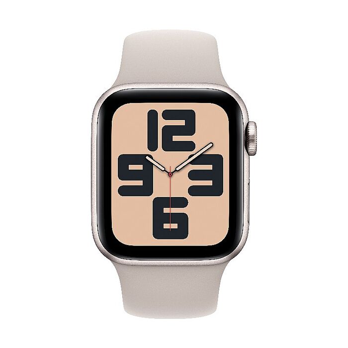 Apple Watch SE(2023) GPS版 40mm(M/L)星光色鋁金屬錶殼配星光色運動錶帶(MR9V3TA/A)