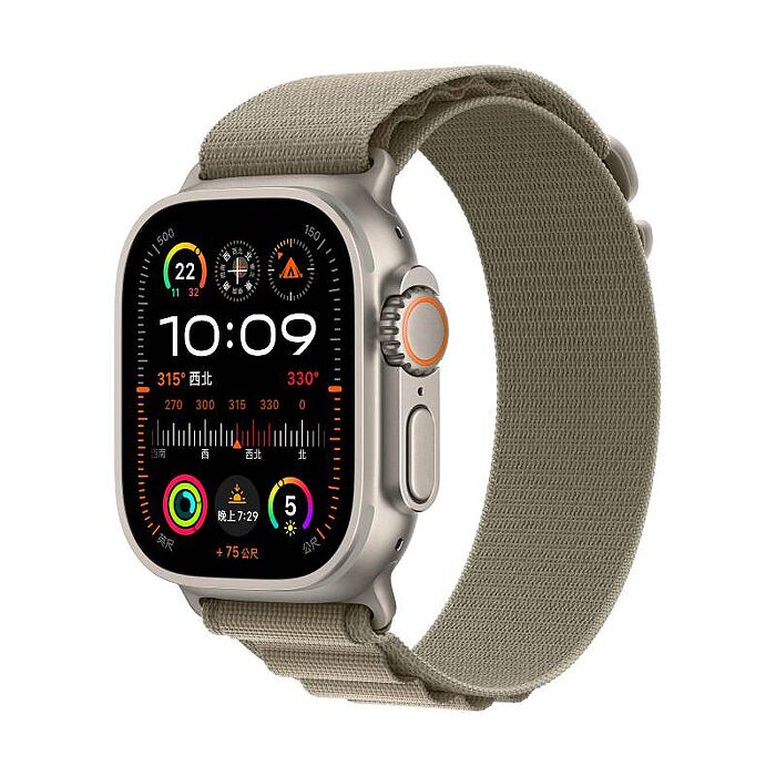 Apple Watch Ultra 2 LTE版 49mm(M)鈦金屬錶殼配橄欖色高山錶環(MREY3TA/A)