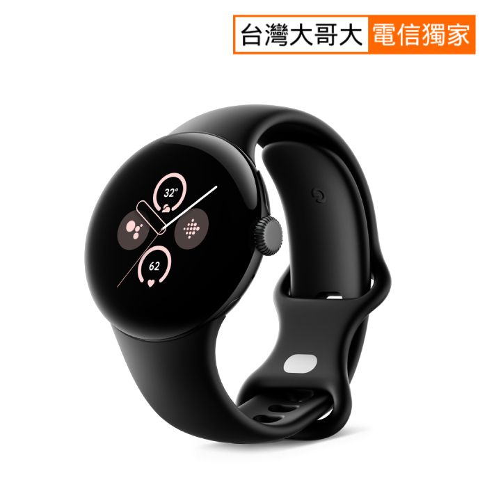 Google Pixel Watch 2 BT版 霧黑色鋁製錶殼/曜石黑運動錶帶 耳機．穿戴