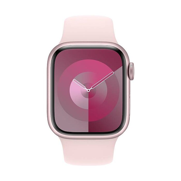 Apple Watch S9 LTE版 41mm(S/M)粉紅色鋁金屬錶殼配淡粉色運動錶帶(MRHY3TA/A)【全新出清品】