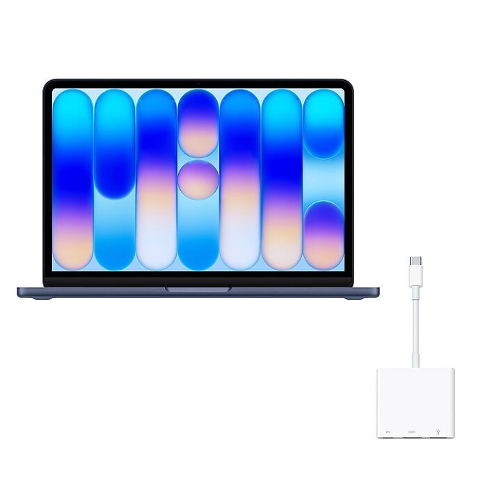 (Apple) MacBook Neo 13吋(A18 Pro) 8G/512G  (靛青色)【搭原廠USB-C 數位AV多埠轉接器】