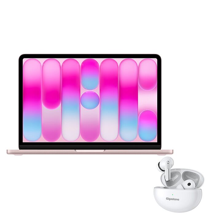 (Apple) MacBook Neo 13吋(A18 Pro) 8G/512G  (胭粉色)【Gigastone真無線降噪藍牙耳機】