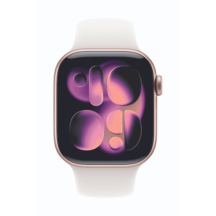 Apple Watch S11 GPS 46mm 玫瑰金鋁金屬錶殼配淡胭粉色錶帶-S/M(MEV64TA/A)【拆封新品】