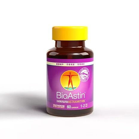 【BioAstin】紅藻蝦紅素賦活膠囊60顆/瓶.每日營養補給.外食.上班族.壓力大.易疲勞.常熬夜.長時間3c