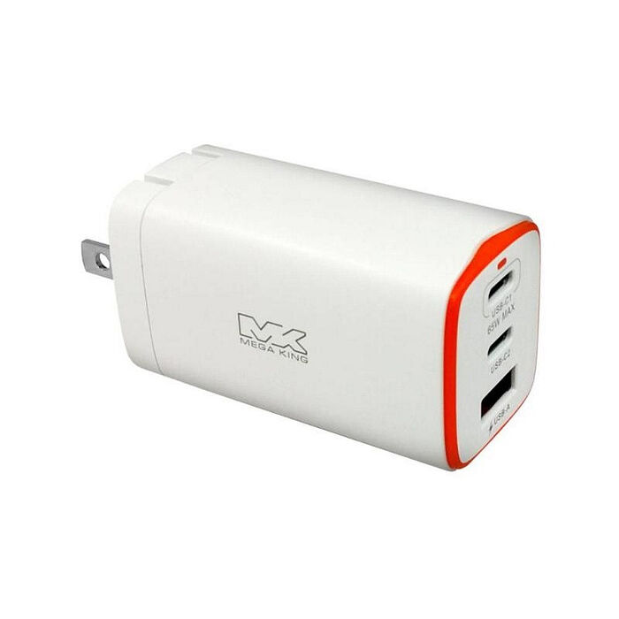 MEGA KING 65W GaN氮化鎵PD三孔充電頭(2C1A) 旅充頭