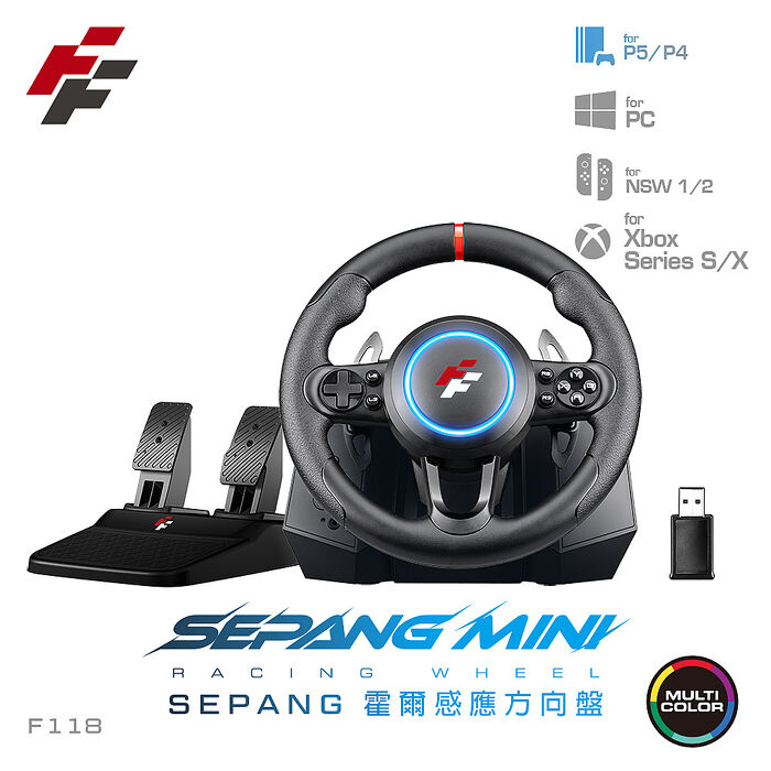 FlashFire mini racing wheel 霍爾感應方向盤 多平台 PS5也適用