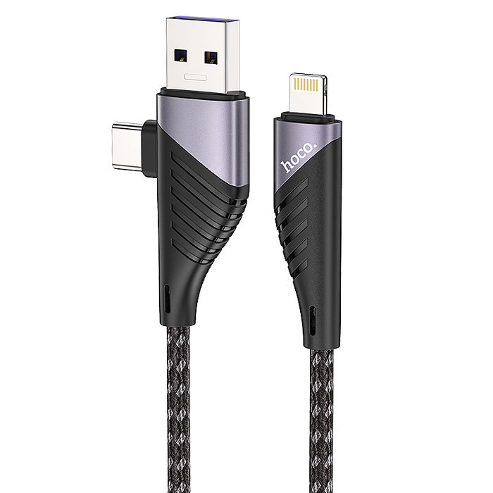 hoco. 浩酷 U95 二合一 拓途PD充電數據線 (USB/Type-C to Lightning) 快充 充電線 傳輸線 Apple 蘋果
