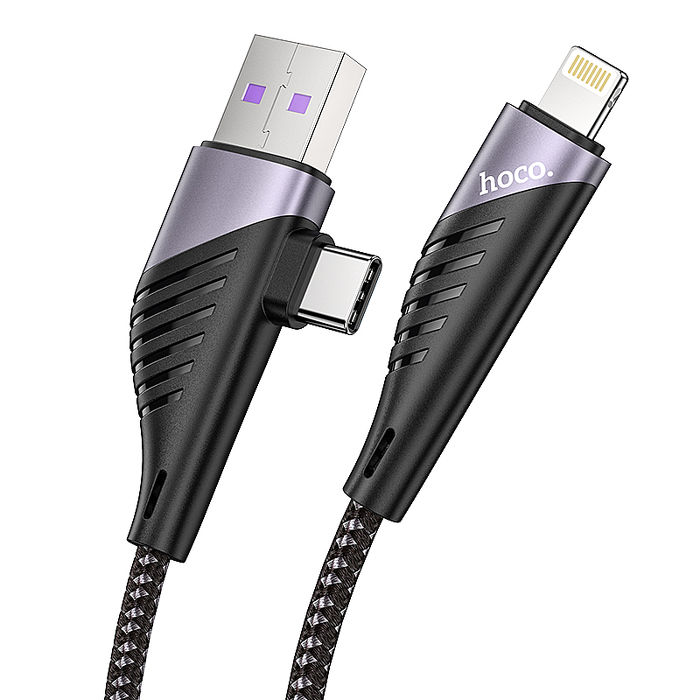 hoco. 浩酷 U95 二合一 拓途PD充電數據線 (USB/Type-C to Lightning) 快充 充電線 傳輸線 Apple 蘋果