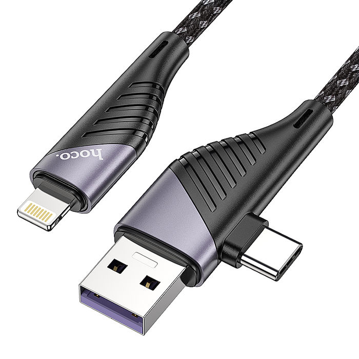 hoco. 浩酷 U95 二合一 拓途PD充電數據線 (USB/Type-C to Lightning) 快充 充電線 傳輸線 Apple 蘋果