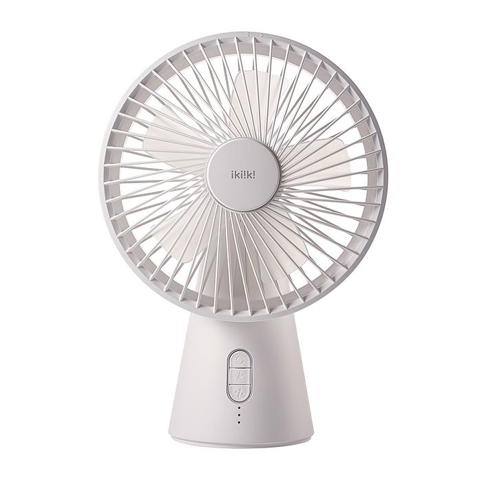 ikiiki伊崎 USB香氛玩美桌扇 4段風速 3檔LED燈-白色 IK-EF7404