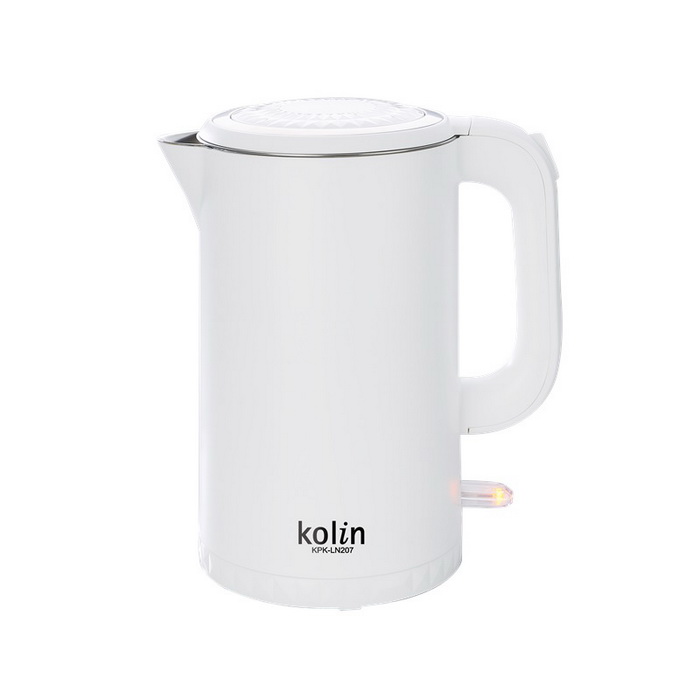[福利品]Kolin歌林 1.7L雙層防燙快煮壺 316不鏽鋼 時尚白 KPK-LN207