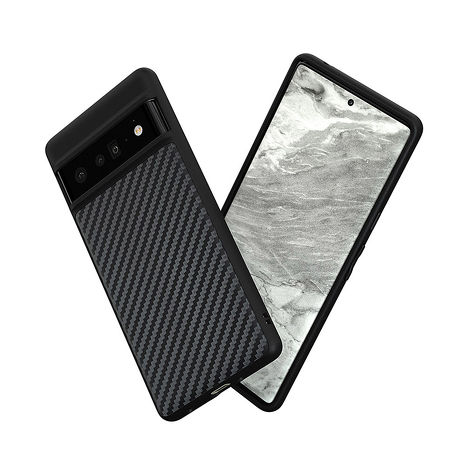 RHINOSHIELD 犀牛盾 Google Pixel 6/ 6 Pro  Solidsuit 碳纖維紋路防摔背蓋手機保護殼 - 黑色