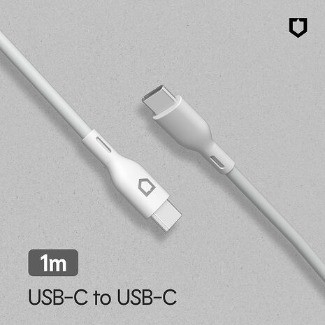 RHINOSHIELD 犀牛盾 USB-C to USB-C 白色傳輸/充電線 1公尺(Android/iPad適用Type C)