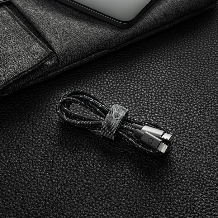 RHINOSHIELD 犀牛盾 Lightning to USB-C for 1M/1公尺-黑色編織款充電線/傳輸線