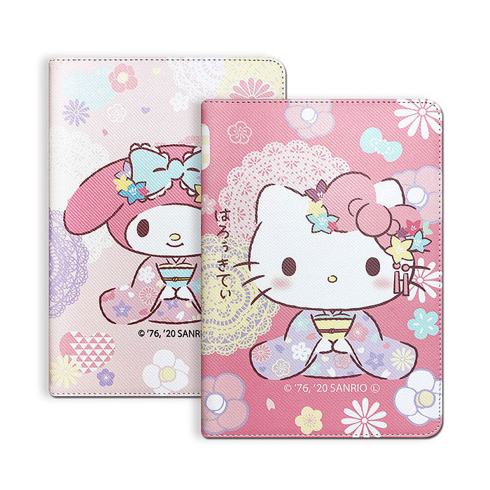 正版授權 My Melody美樂蒂/Hello Kitty凱蒂貓 三星 Galaxy Tab A9+ 11吋 和服限定款 平板保護皮套X210 X216