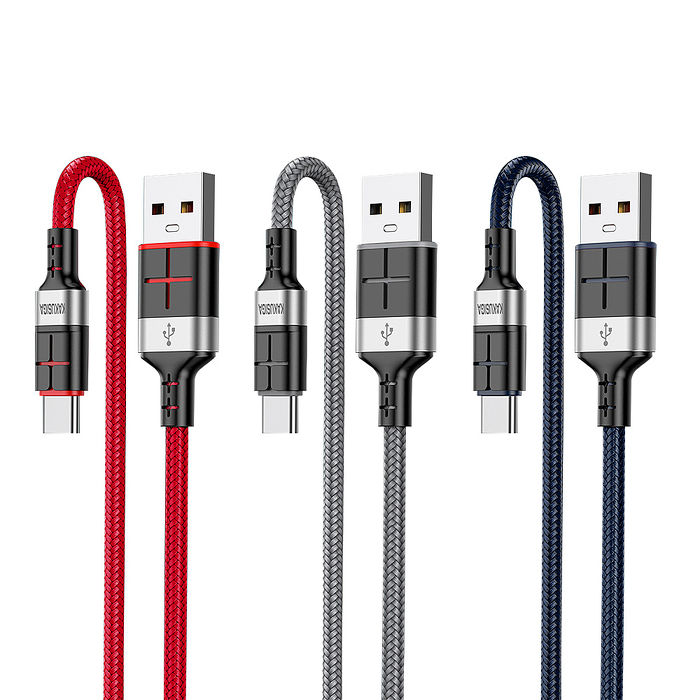 KAKUSIGA 3A抗彎折超級快充線 USB to Type-C 鋁合金傳輸充電線(1.2M)