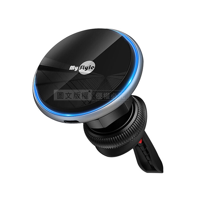 Mystyle Magsafe車載磁吸充電支架 15W無線充電+可伸縮出風口手機架