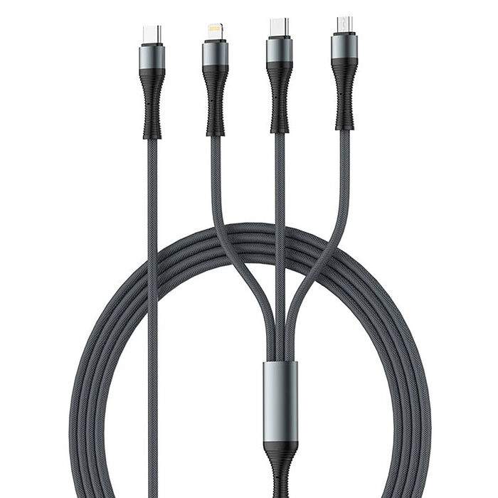 LDNIO三合一 100W急速充電線 TYPE-C TO Lightning/Type-C/Micro