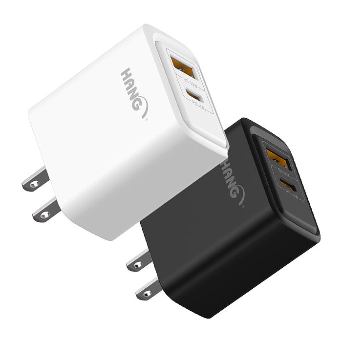 HANG PD+QC 45W急速充 Type-C+USB雙孔輸出充電器 旅充頭 C34