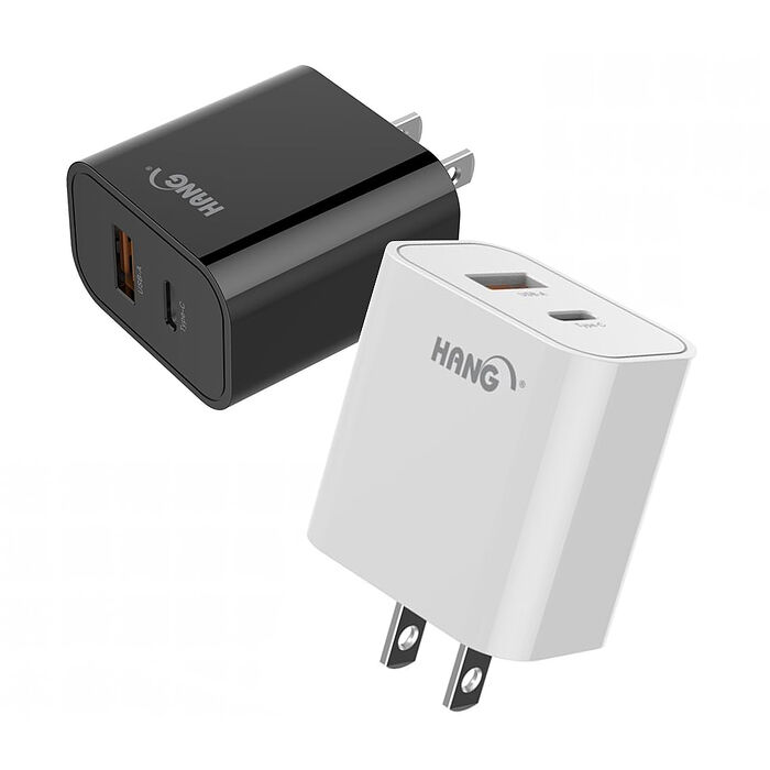 HANG 輕巧款 PD+QC 22W Type-C+USB雙孔輸出充電器 多兼容快充頭 C82