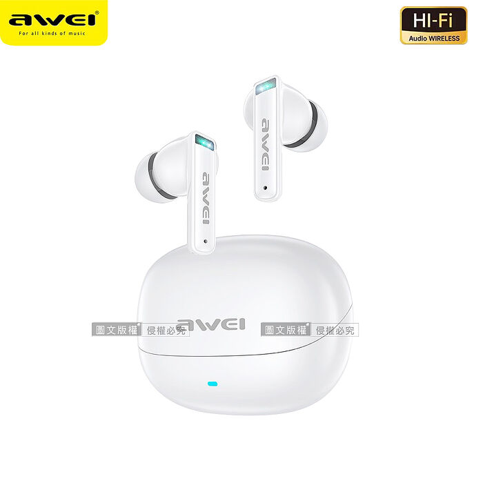 AWEI IPX6防潑水抗汗 舒適矽膠耳套 TWS真無線運動藍牙耳機