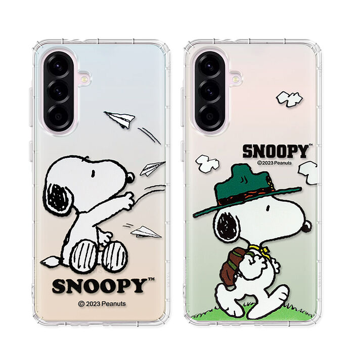 史努比/SNOOPY 正版授權 三星 Galaxy A36/A56 5G 漸層彩繪空壓手機殼 (郊遊/紙飛機)