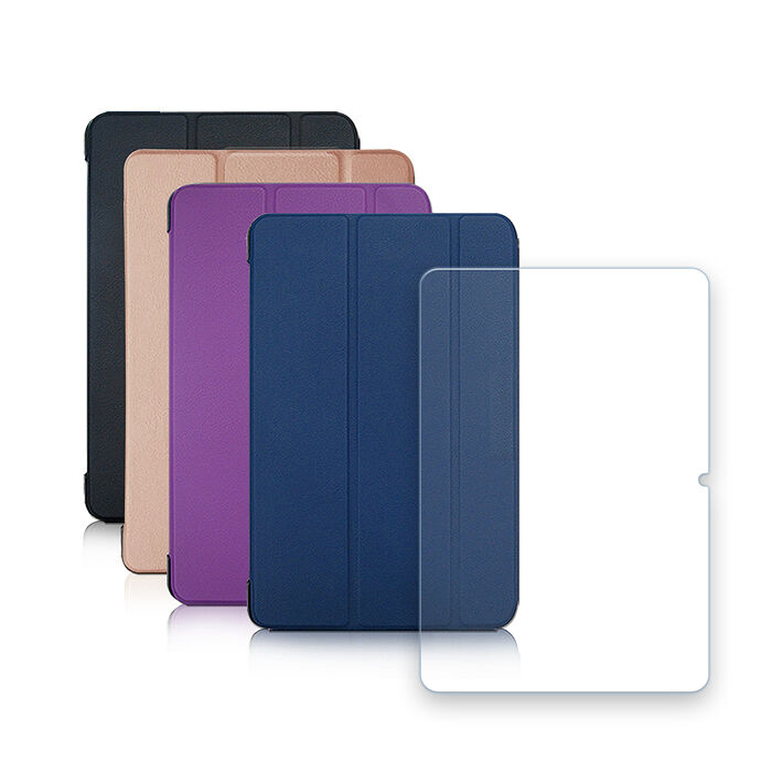 VXTRA 小米平板Pad 7/7 Pro 經典皮紋三折皮套+9H鋼化玻璃貼(合購價)