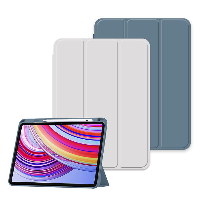 VXTRA 軍事全防護 小米平板Pad 7/7 Pro 晶透背蓋 超纖皮紋皮套 含筆槽