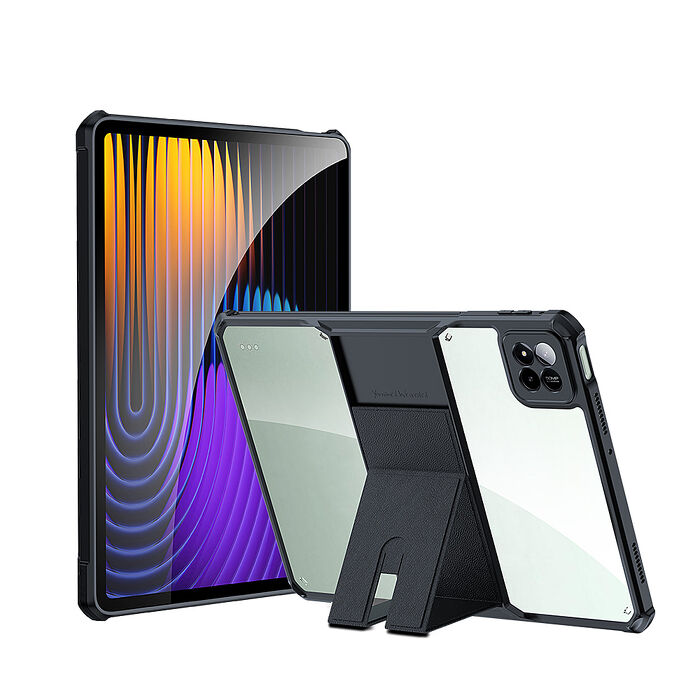 XUNDD訊迪 軍事氣囊 小米平板Pad 7/7 Pro 隱形支架殼 平板防摔保護套(極簡黑)