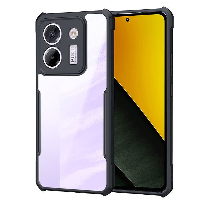 XUNDD訊迪 軍事防摔 POCO M7 Pro 5G 鏡頭全包覆 清透保護殼 手機殼(夜幕黑)