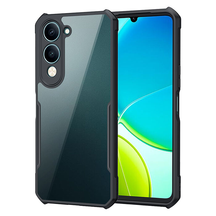 XUNDD訊迪 軍事防摔 vivo Y29s 5G / Y04 4G 共用 鏡頭全包覆 清透保護殼 手機殼(夜幕黑)