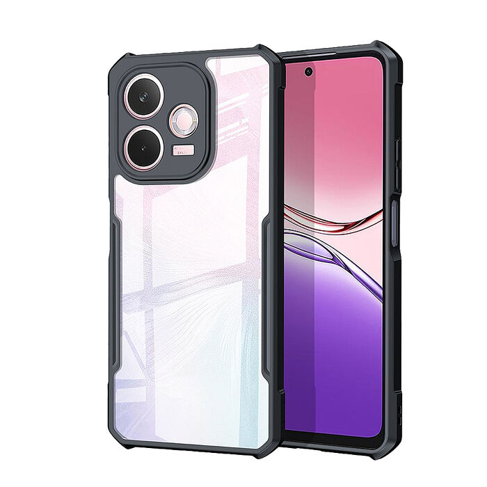 XUNDD訊迪 軍事防摔 OPPO A5 Pro 5G 鏡頭全包覆 清透保護殼 手機殼(夜幕黑)