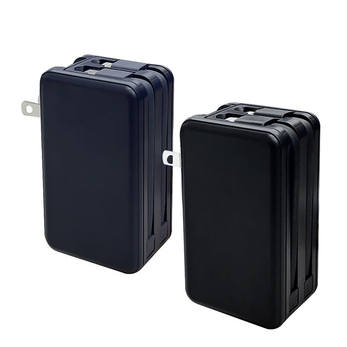 VOORCA 5000mAh AC摺疊插頭 PD22.5W三合一雙向快充行動電源 充電器 自帶Type-C/Lightning線