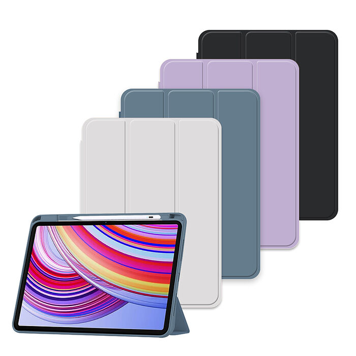 VXTRA 軍事全防護 OPPO Pad SE 晶透背蓋 超纖皮紋皮套 含筆槽
