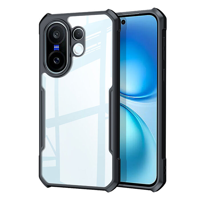 XUNDD訊迪 軍事防摔 vivo X200 FE 鏡頭全包覆 清透保護殼 手機殼(夜幕黑)