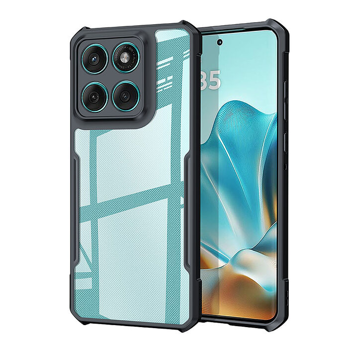 XUNDD訊迪 軍事防摔 Motorola edge 60 fusion 鏡頭全包覆 清透保護殼 手機殼(夜幕黑)