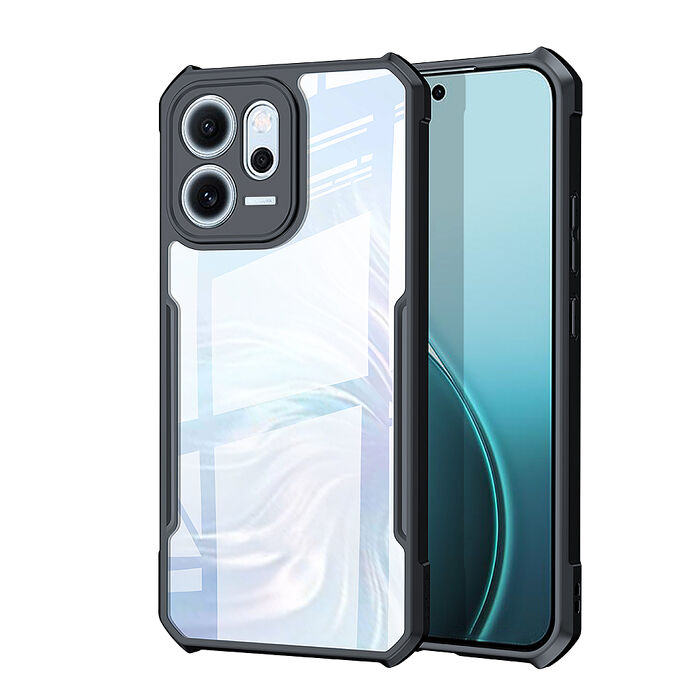 XUNDD訊迪 軍事防摔 OPPO Reno14 系列 鏡頭全包覆 清透保護殼 手機殼(夜幕黑)