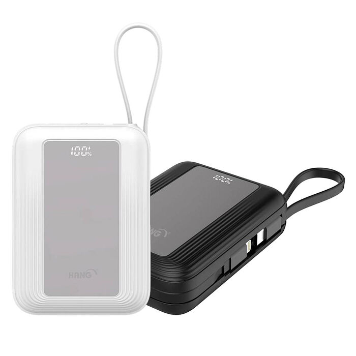 HANG 時尚鏡面 20000mAh PD20W大容量快充行動電源 自帶Type-C/Lightning線