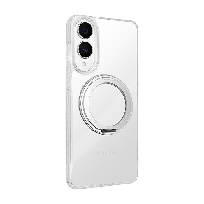 VOORCA 清透360 三星 Galaxy S25 Edge 旋轉磁吸立架 抗發黃軍規防摔殼(透明)