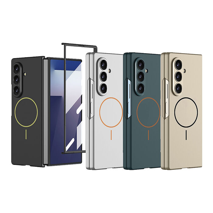 三星 Galaxy Z Fold7 殼膜一體 鏡頭全包覆 N52磁吸膚感保護殼 手機殼