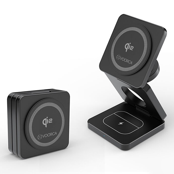 VOORCA 極磁Z充 三合一折疊式磁吸無線充電座 Qi2認證 iPhone/Airpods/Watch