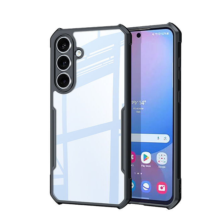 XUNDD訊迪 軍事防摔 三星 Galaxy S25 FE 鏡頭全包覆 清透保護殼 手機殼(夜幕黑)