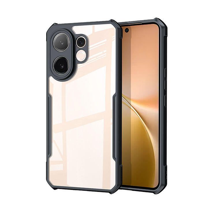 XUNDD訊迪 軍事防摔 vivo V60 鏡頭全包覆 清透保護殼 手機殼(夜幕黑)