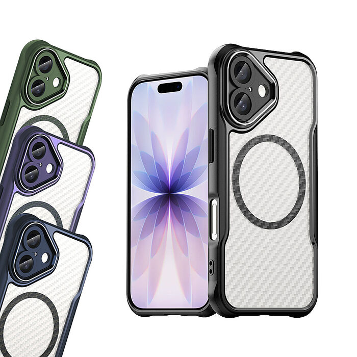 領先Pro iPhone 17 鋁合金鏡頭框 碳纖紋磁吸防摔殼 手機殼