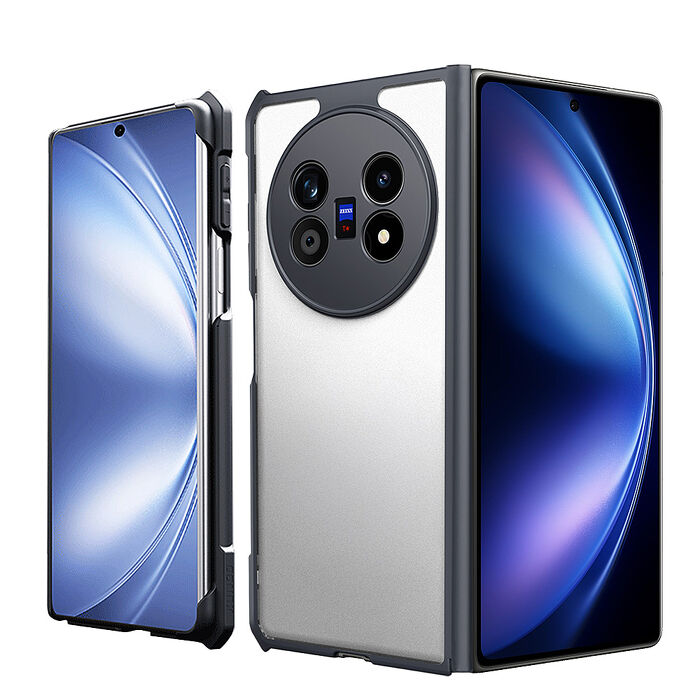 XUNDD訊迪 軍事防摔 vivo X Fold5 鏡頭全包覆 清透保護殼 手機殼(夜幕黑)