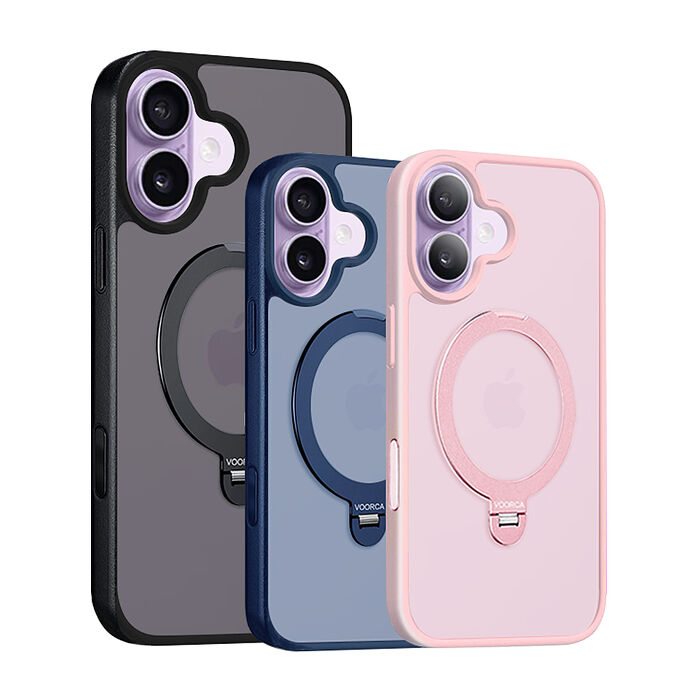 旋控 iPhone 17 360°磁吸支架磨砂膚感保護殼 氣囊防摔手機殼