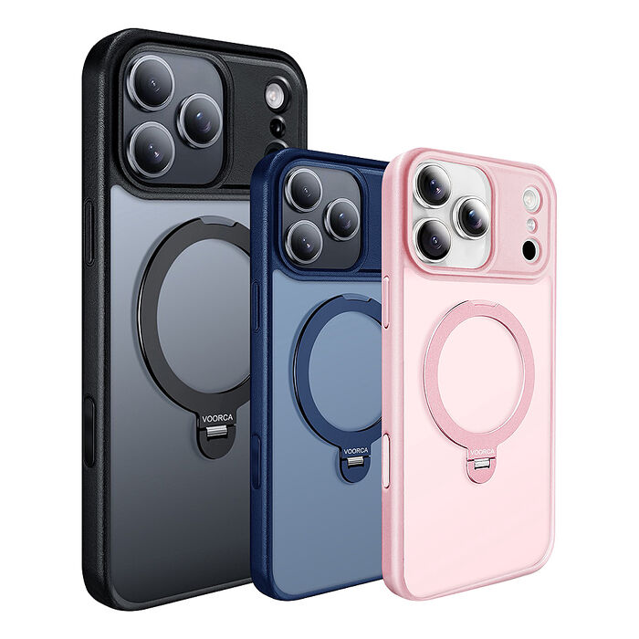 旋控 iPhone 17 Pro 360°磁吸支架磨砂膚感保護殼 氣囊防摔手機殼